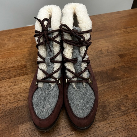 SOREL-Alpine Red Leather Booties Women's Size 10 - Picture 2 of 5